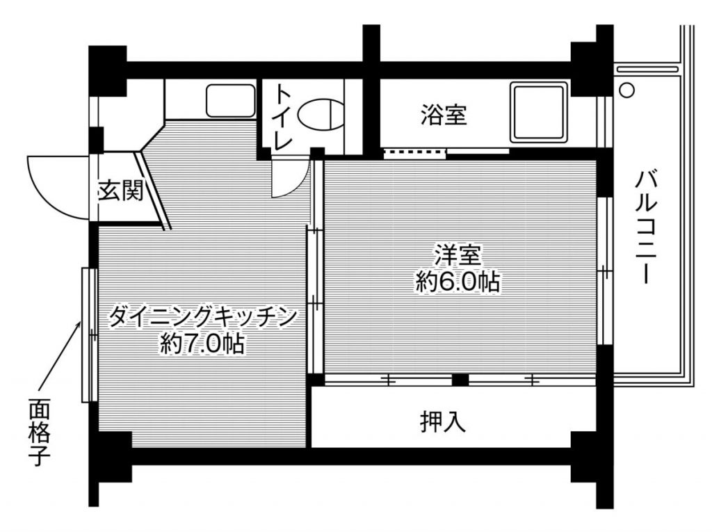 アパートの間取り 4 1LDK