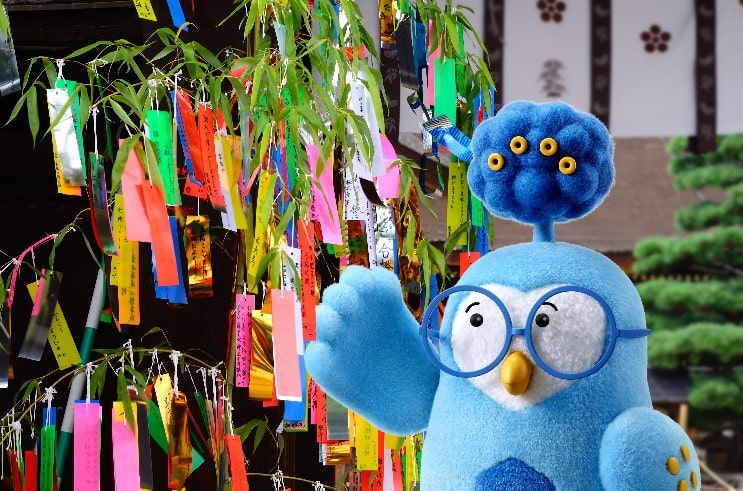 Chú Cú Ville-Jiro-kun đang tham gia lễ hội Tanabata