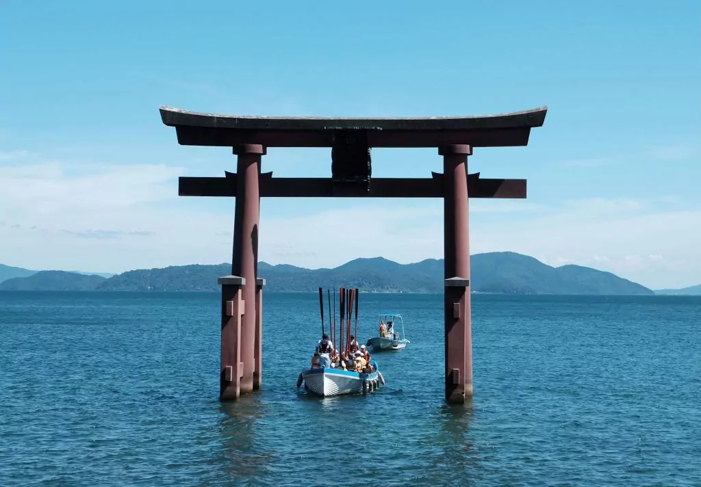 Japanese gate in water