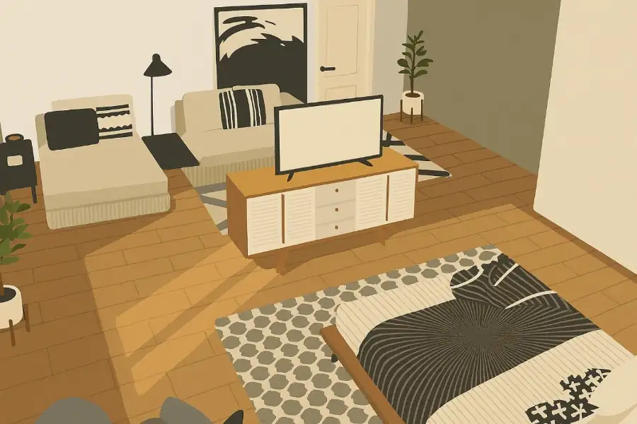 How to Create Visual Separation in a One-Room Apartment 4 image 128